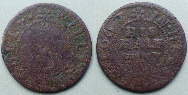 Halesowen, William Bodely 1667 halfpenny
